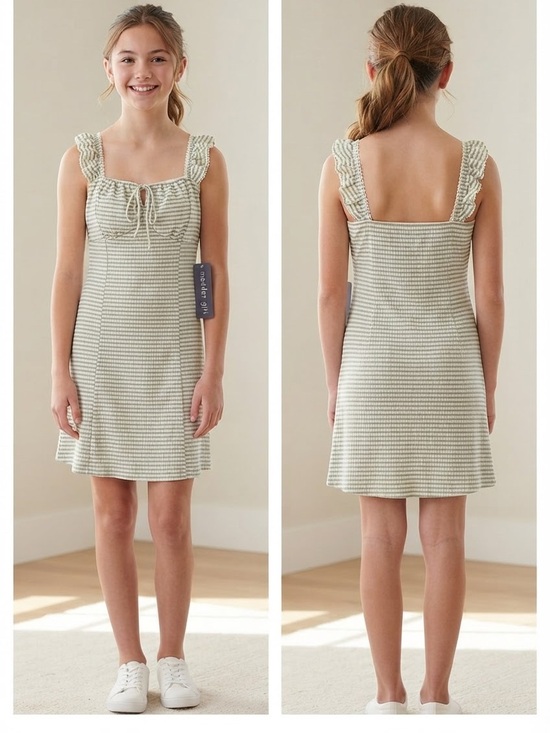 Madden Girl Dresses & Skirts - NWT Madden Girl Olive Green and White Gingham Dress